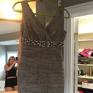 Tan/gold Eliza J cocktail dress
